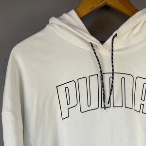 PUMA‎ Women's White Hoodie Sweatshirt Athleisure Casual Pullover